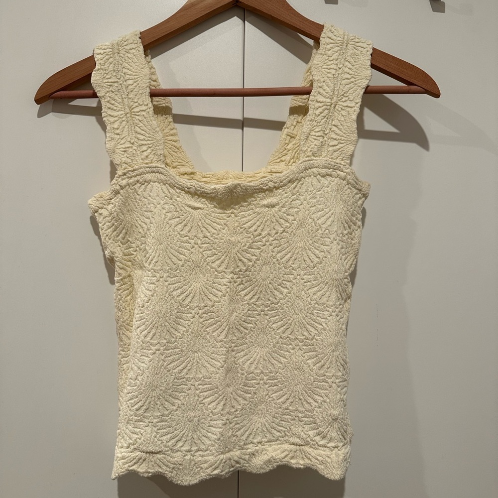 Free People Love Letter Cami in Cream - free people Textured Tank Top